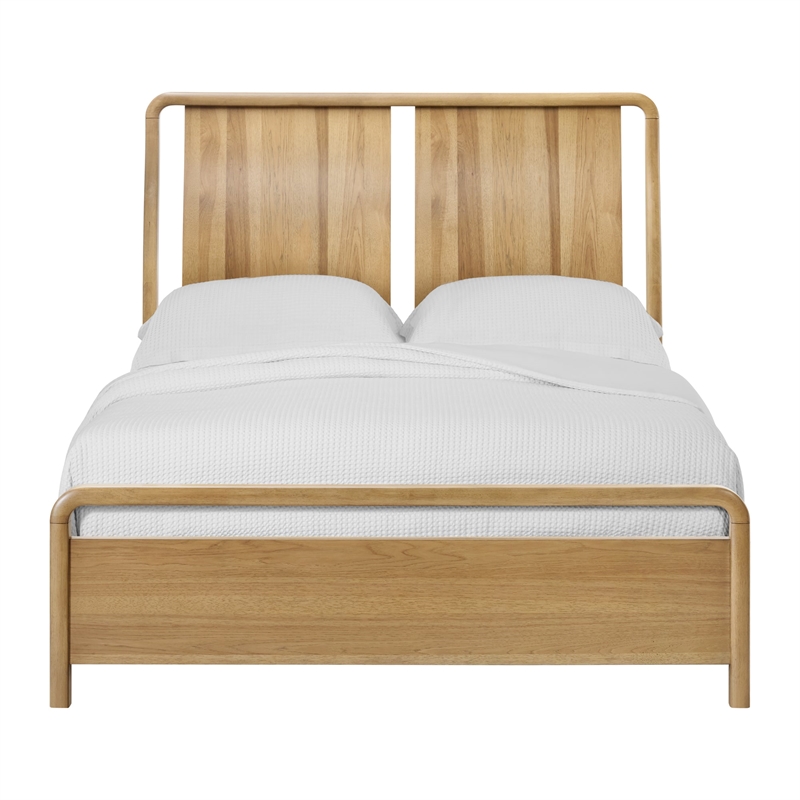 Wallace & Bay Solid Hickory Queen Bed in Brown