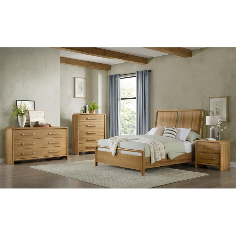 Wallace & Bay Solid Hickory Queen Bed in Brown