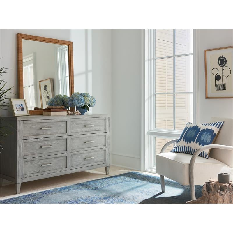 Coastal Living by Universal Furniture Escape Long Key Brown Rattan Mirror