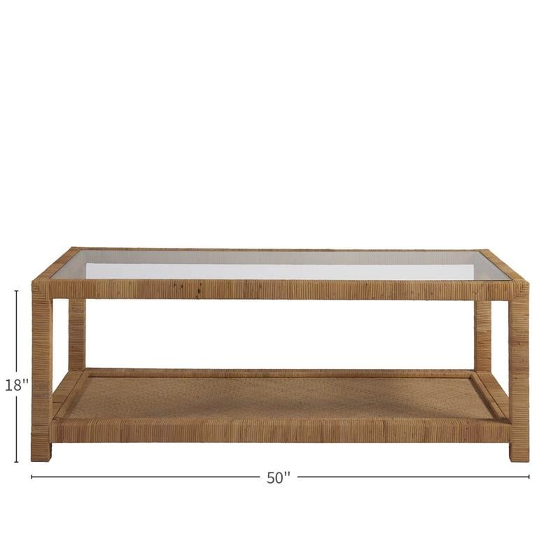 Coastal Living by Universal Furniture Escape Long Key Brown Rattan Coffee Table
