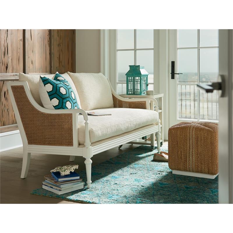 Coastal Living by Universal Furniture Escape Brown Rattan Ottoman Foot Stool