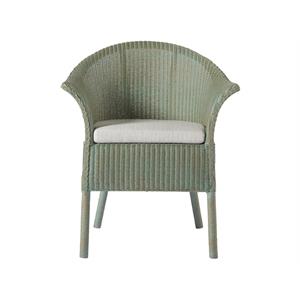 escape bar harbor woven rattan dining and accent chair in sea glass green finish