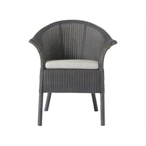 escape bar harbor woven rattan dining and accent chair in atlantic blue finish