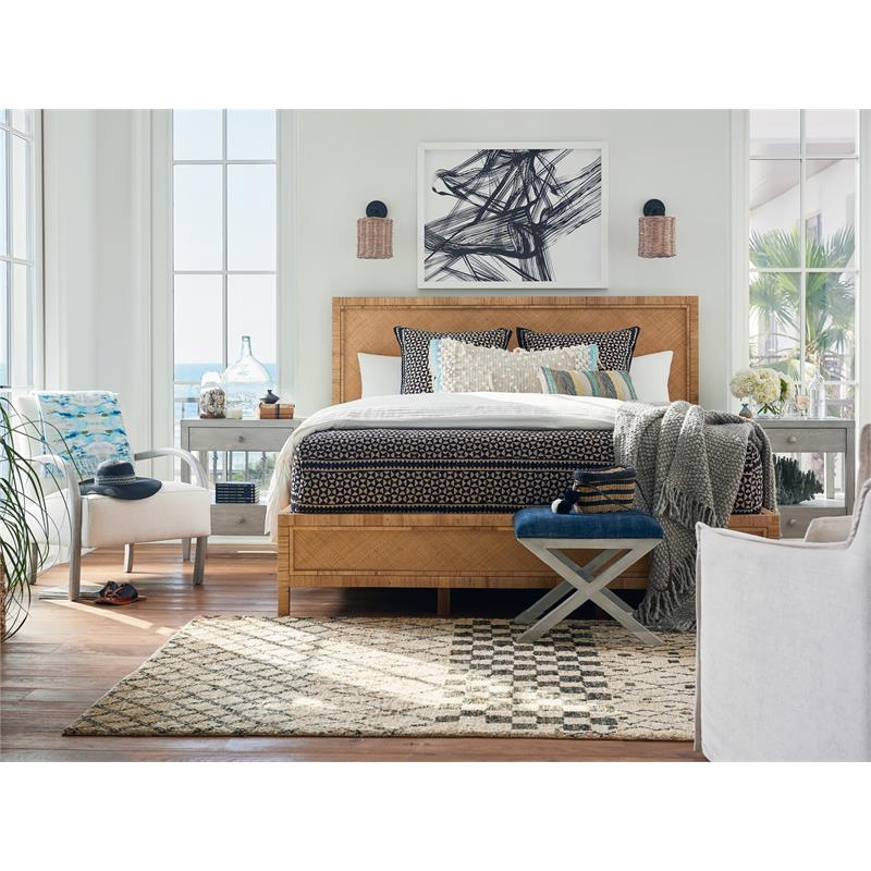 Coastal Living Escape Long Key Rattan Panel Bed King in Brown Finish