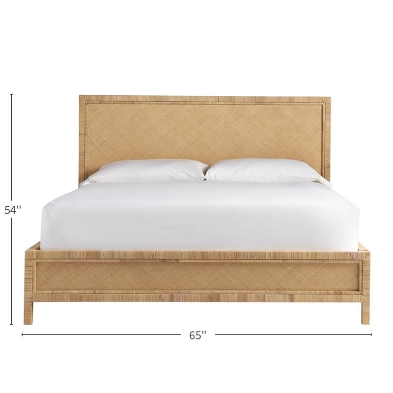 Coastal Living Escape Long Key Rattan Panel Bed King in Brown Finish