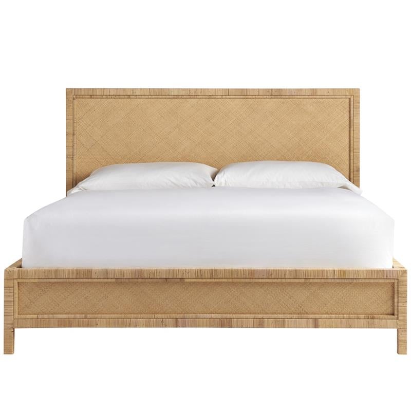 Coastal Living Escape Long Key Rattan Panel Bed King in Brown Finish