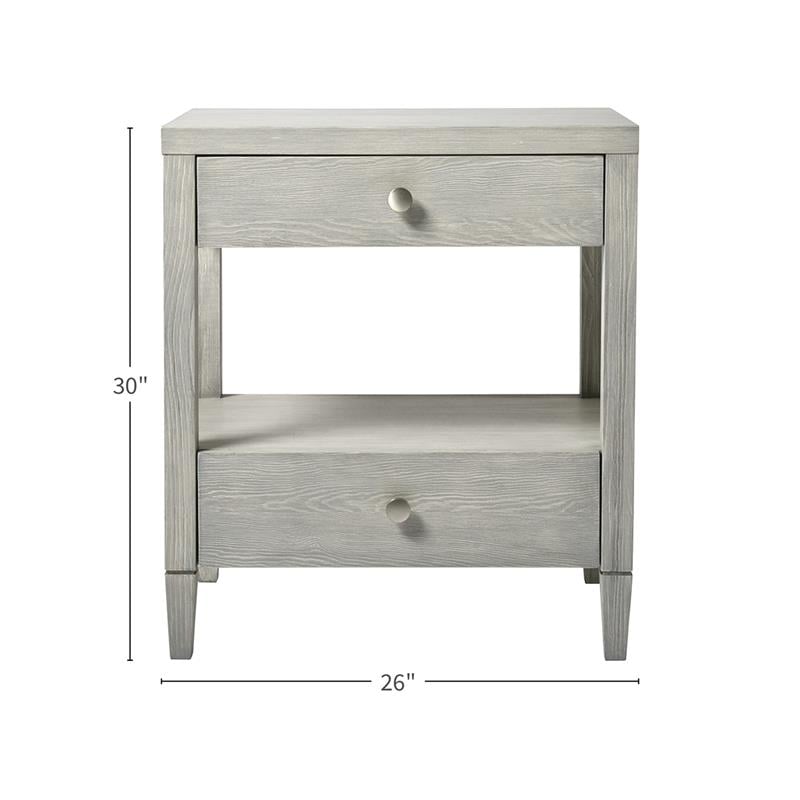 Coastal Living Escape Wood Bedside Table in Gray Finish