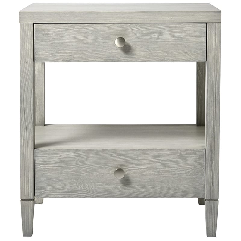Coastal Living Escape Wood Bedside Table in Gray Finish