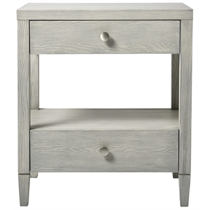 coastal living escape wood bedside table in gray finish