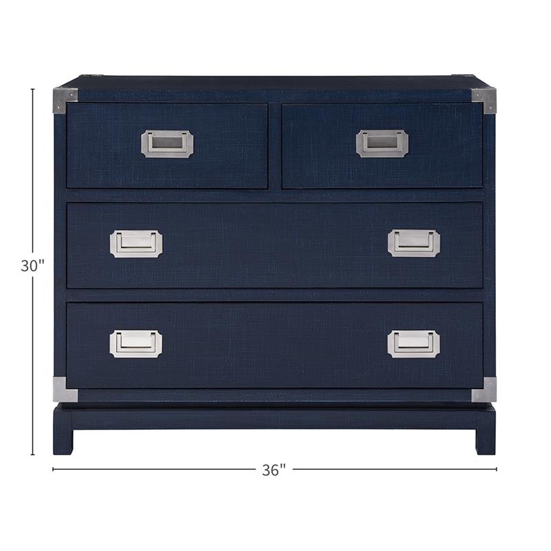 Coastal Living Escape Coastal Wood Campaign Chest in Blue