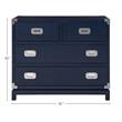 Coastal Living Escape Coastal Wood Campaign Chest in Blue