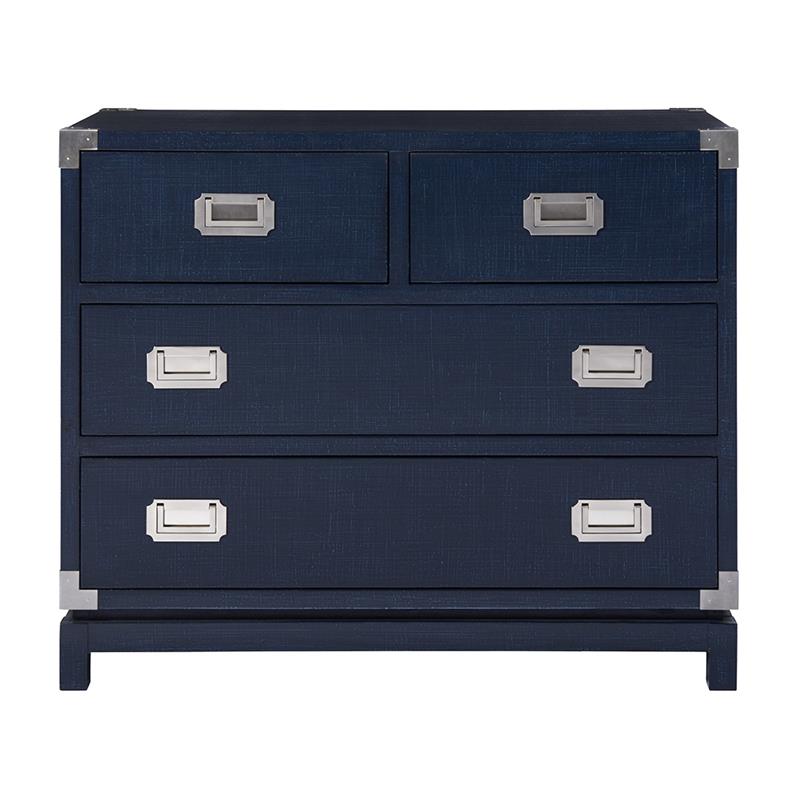 Coastal Living Escape Coastal Wood Campaign Chest in Blue