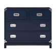 Coastal Living Escape Coastal Wood Campaign Chest in Blue