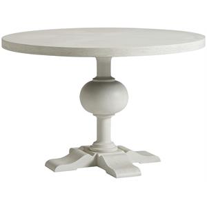 coastal living by universal furniture escape wood round dining table in white