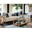 Escape Long Key End Table in Brown Woven Rattan Finish with Glass Top