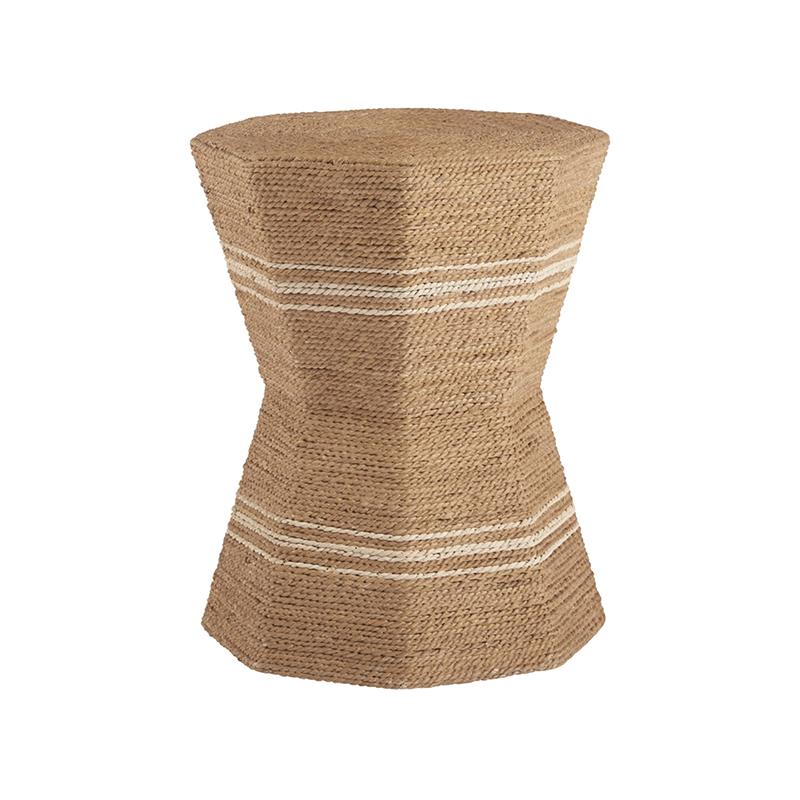 Coastal Living Escape Octagonal Woven Rattan Accent Table in Brown