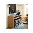 Coastal Living Escape Wood Natural Cane Long Key Console Table in Tan Rattan