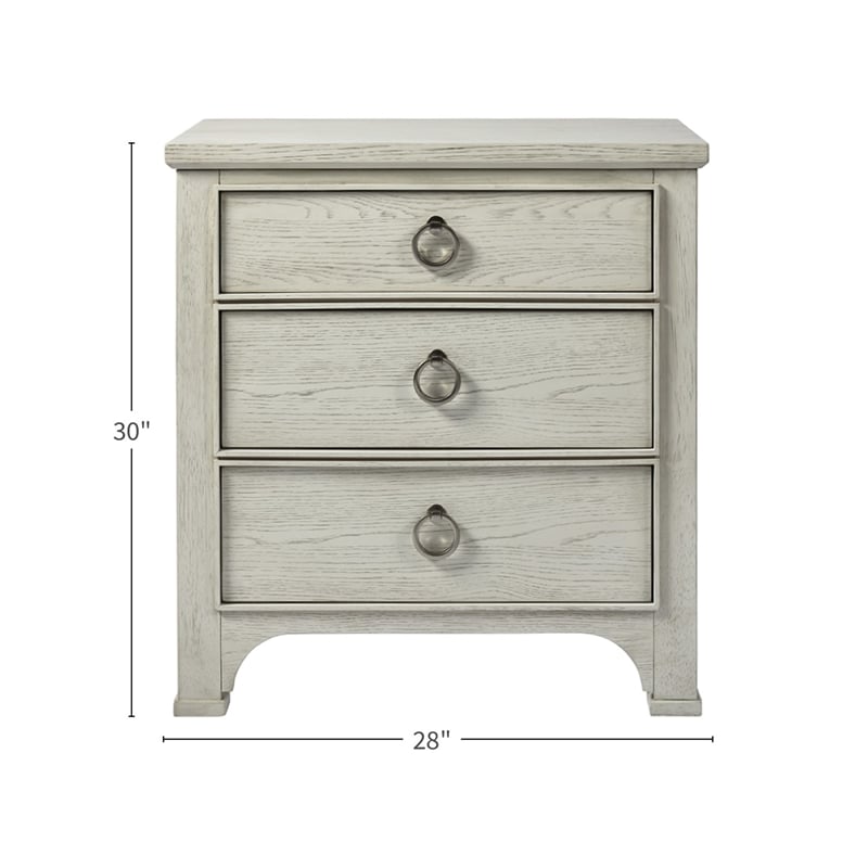 Coastal Living Furniture Escape 3 Drawer Nightstand in Sandbar Gray Finish