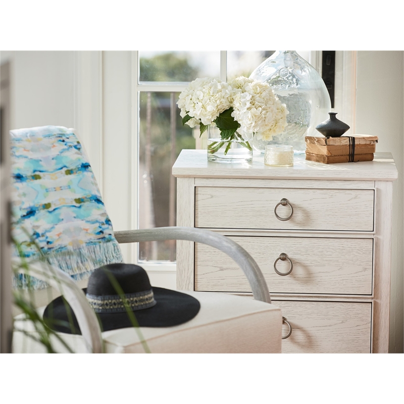 Coastal Living Furniture Escape 3 Drawer Nightstand in Sandbar Gray Finish