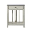 Coastal Living Escape One Drawer Nightstand in Gray Finish with Stone Top