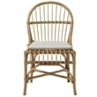 Escape Sanibel Wicker / Rattan Dining Side Chair with Beige Cushion Set of 2
