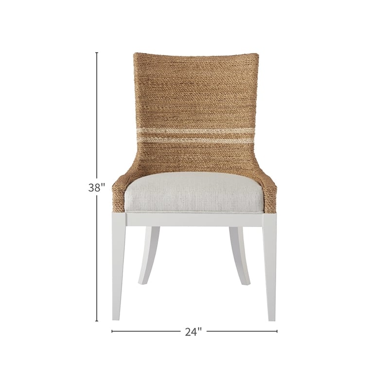 Escape Siesta Key Rattan Dining Chair in White Finish Set of Two