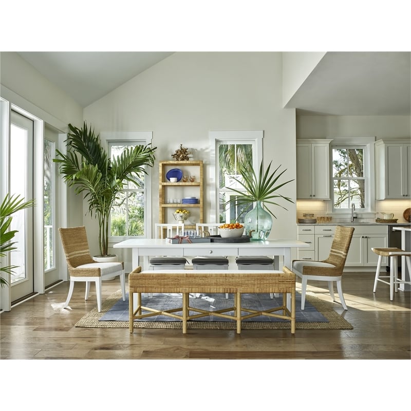 Escape Siesta Key Rattan Dining Chair in White Finish Set of Two