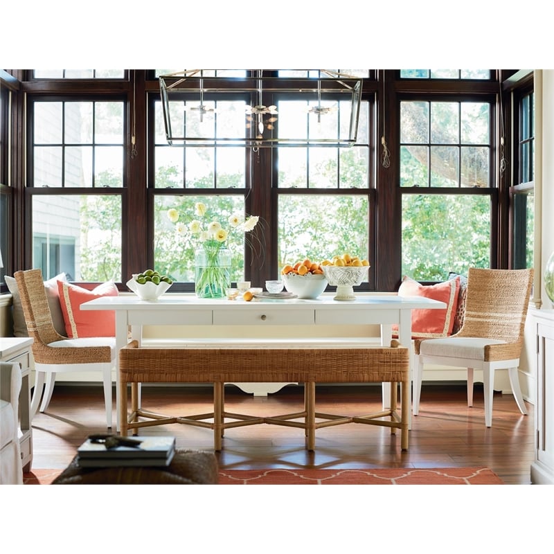 Escape Siesta Key Rattan Dining Chair in White Finish Set of Two