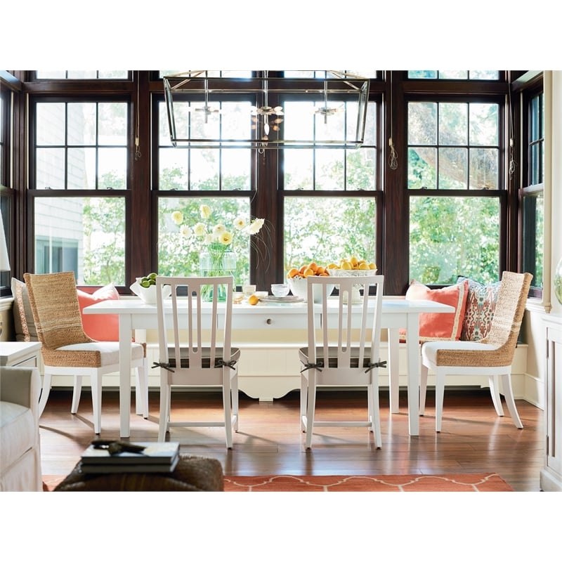 Escape Siesta Key Rattan Dining Chair in White Finish Set of Two