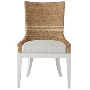 escape siesta key rattan dining chair in white finish set of two