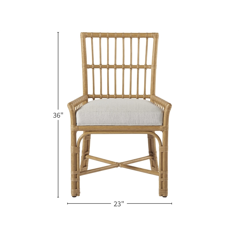 Coastal Living Escape Clearwater Woven Rattan Low-Arm Chair Set of Two