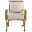 Newport Woven Brown Rattan Dining and Game Chair on Casters Set of Two