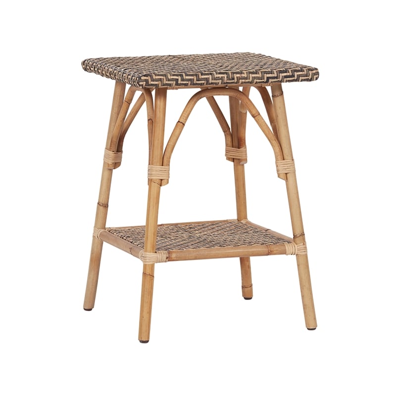 Coastal Living Wailea Accent Table in Tan Cane and Rattan
