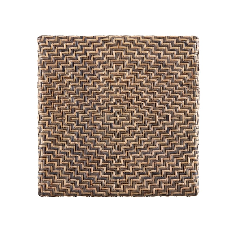 Coastal Living Wailea Accent Table in Tan Cane and Rattan