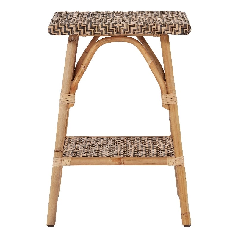Coastal Living Wailea Accent Table in Tan Cane and Rattan
