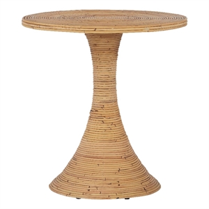 Coastal Living Tulum Accent Table in Natural Tan Rattan