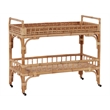 Coastal Living 5 O'Clock Bar Cart in Natural Tan Cane