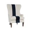 Coastal Living Soft White Surfside Wing Chair Midnight Navy Stripe