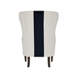 Coastal Living Soft White Surfside Wing Chair Midnight Navy Stripe