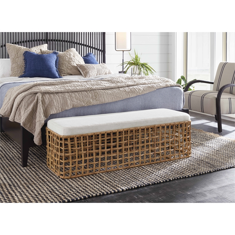 Coastal Living Rattan Bench