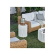 Coastal Living Outdoor Soft White Geneva End Table in Cast Ceramic Concrete