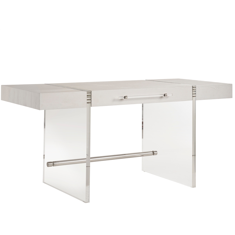 Coastal Living Cabo Writing Desk in Acrylic and Soft Weathered White Oak