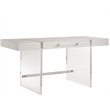 Coastal Living Cabo Writing Desk in Acrylic and Soft Weathered White Oak