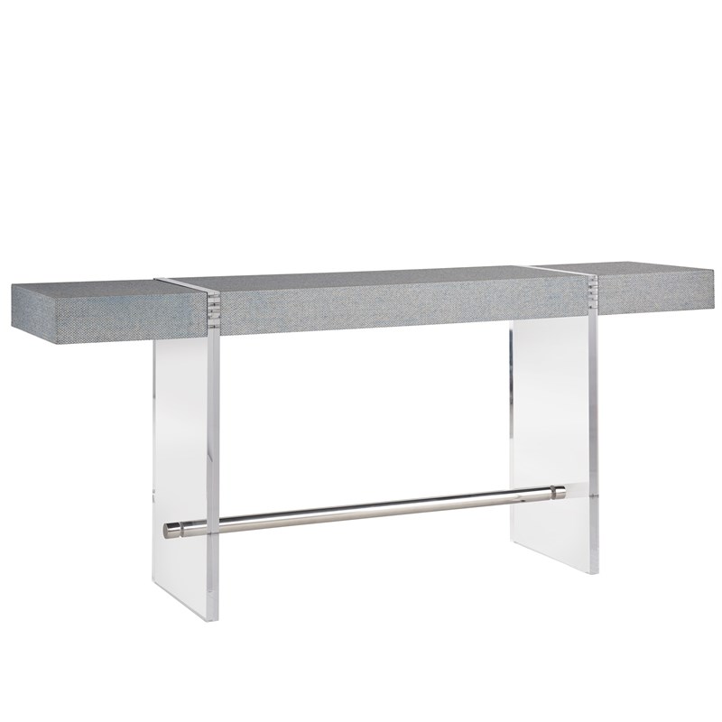 Coastal Living Vineyard Haven Console in Acrylic and Blue Seagrass