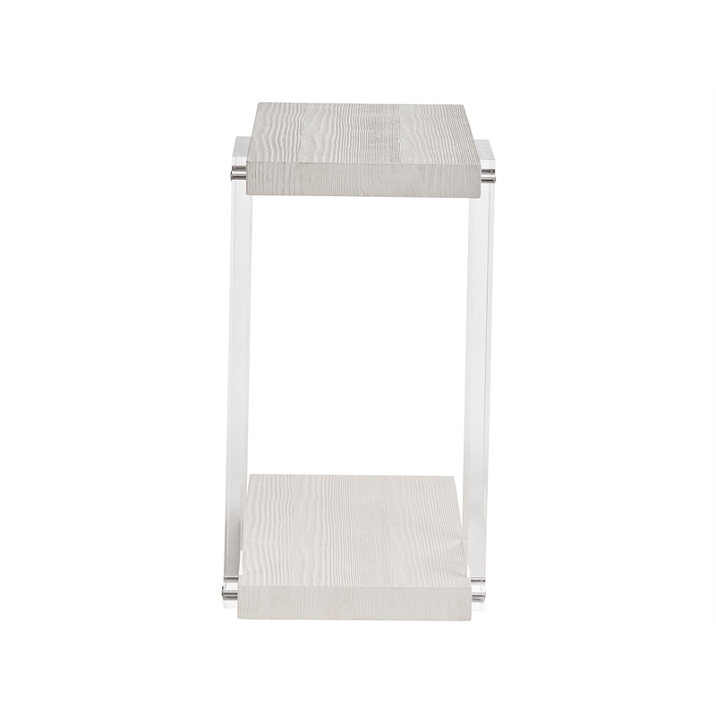 Coastal Living St Kitts Accent Table in Weathered Gray and Acrylic