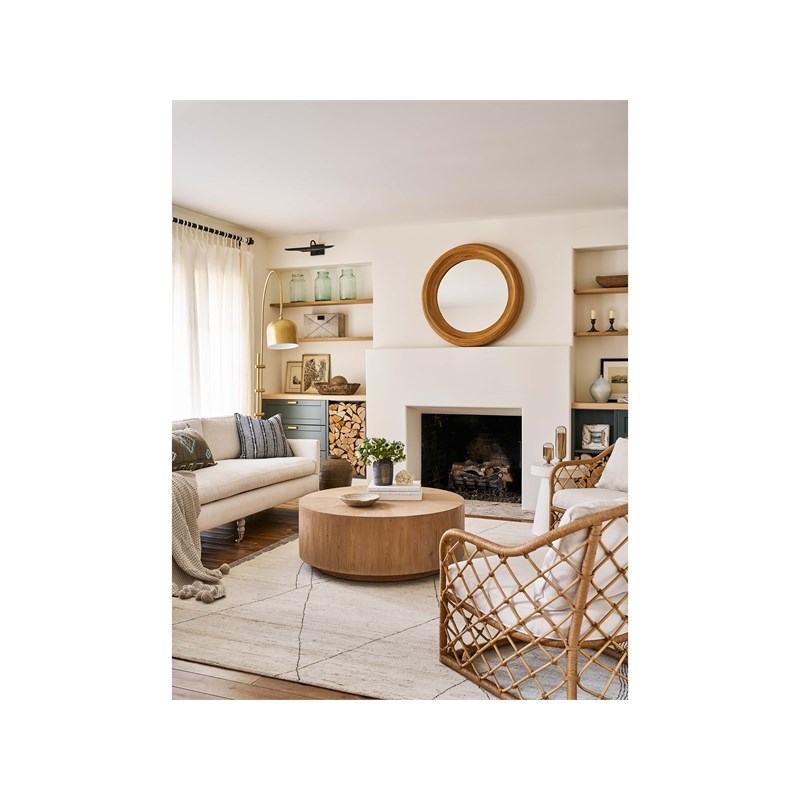 Coastal Living Natural Cane Lakeway Mirror in Tan Finish