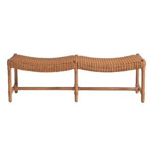 Coastal Living Murro Bay Bench in Natural Cane and Oak