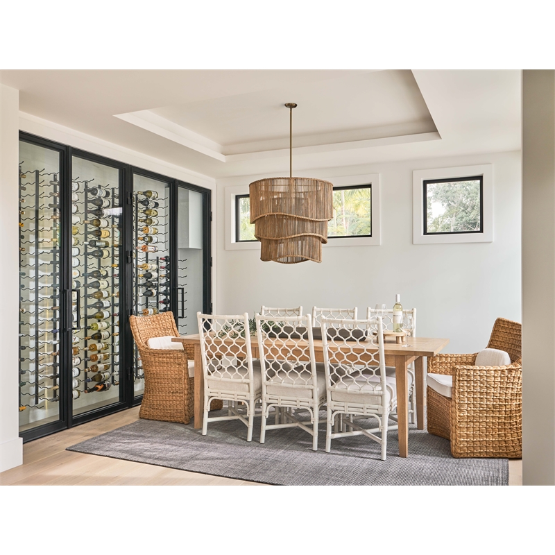 Coastal Living Montego Arm Chair in Natural Tan Woven Hyacinth