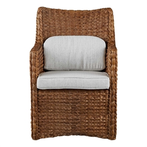 Coastal Living Montego Arm Chair in Natural Tan Woven Hyacinth