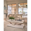 Coastal Living St Kitts Cocktail Table in Weathered White Oak and Acrylic